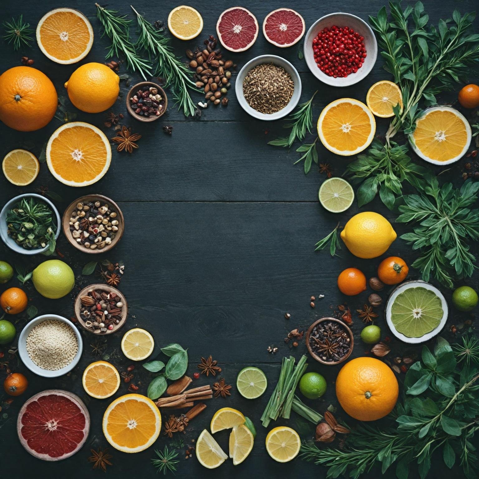 Fresh fruits and botanicals
